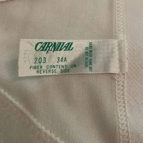 Carnival White Low Plunge longline Bustier Bra 203 strapless Womens 34A Bride Size undefined