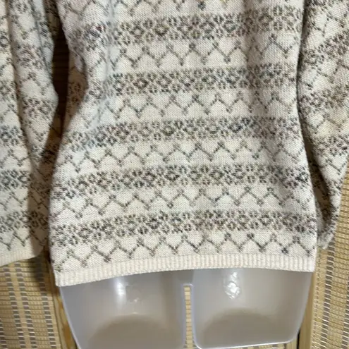 Reba Rose Vintage 1990s Y2K Beige Striped Cardigan Sweater 100% Cotton Small