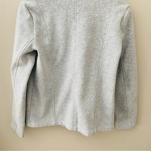 CALIA by Carrie Underwood Effortless Knit Moto Jacket/Sweatshirt Gray Sz…