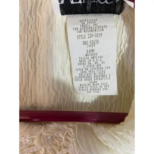 Melissa Tunic Top Womens 16W Crinkle Texture Button Detail Zip Back Ivory USA