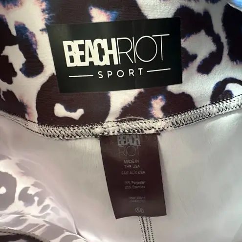 BEACHRIOT Sport Animal Print Workout Training Leggings Size Medium White