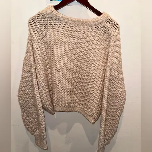 Garage  Cable Knit Chunky Cropped Sweater Sz L