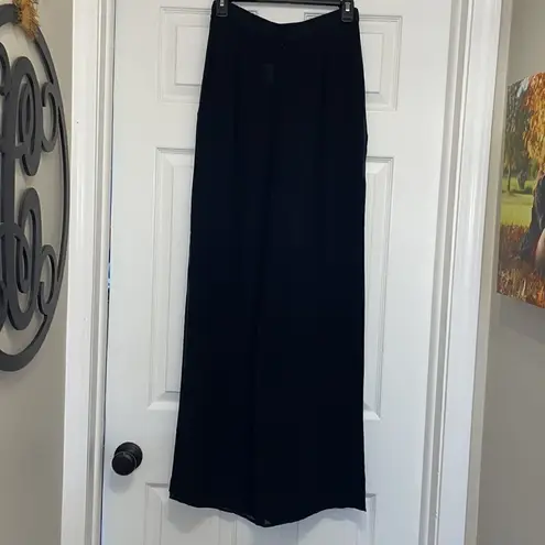 Tadashi Shoji Black Seaton Chiffon Panel Pant