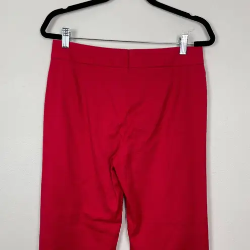 Escada Woman's Sz 38/ US 8 Red Straight Leg Mid Rise Textured Career Pants