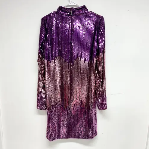 Kate Spade  New York Women Purple & Pink Ombré Sequin Shift Dress Size 6