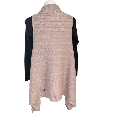 Matilda Jane Mind’s Eye Cable Knit Tassel Sweater Vest in Tan, Sz XS