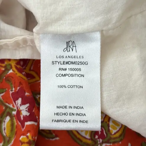 dRA Los Angeles Anthropologie Orange Multi Paisley Floral Maxi Dress Size L