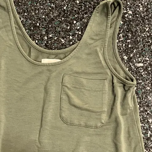 Lou & Grey Green Sleeveless Maxi Tank Dress with Pocket Sz XS