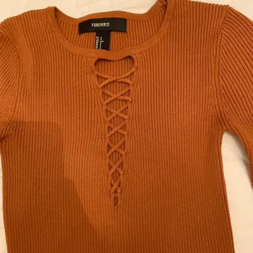 Forever 21 Rust Crop Sweater 