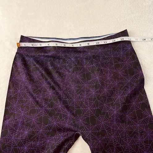 Unbranded Halloween Leggings Womens Size S/M Black Purple Spider Web Spooky Goth Size M