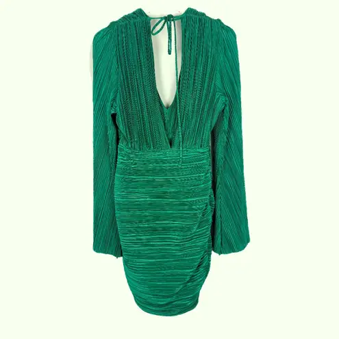 Hello Molly  Hype Girl Plisse Long Sleeve Mini Dress Green US Size 8