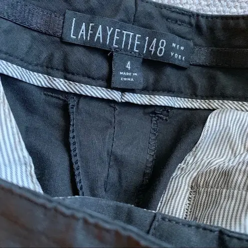 Lafayette 148 Black Linen Blend Career Work Business Casual Pants 4