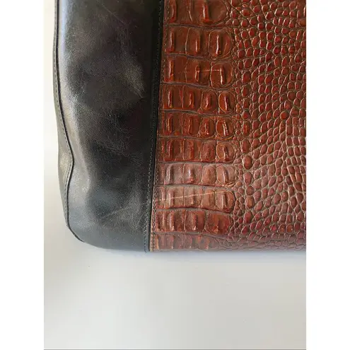 Brahmin Pecan Tuscan Crocodile Melbourne Satchel Black Brown