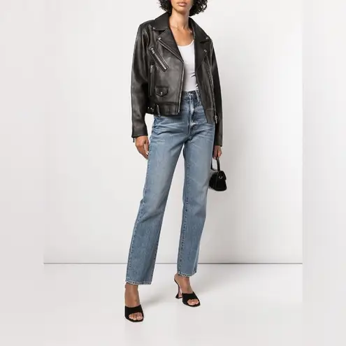 ANINE BING NWT Benjamin Leather Moto Jacket in Black Sz XS