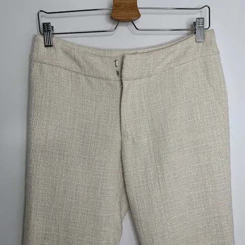 Alexis Ivory Fringed Tatum Tweed Wide Leg Pants Womens Small