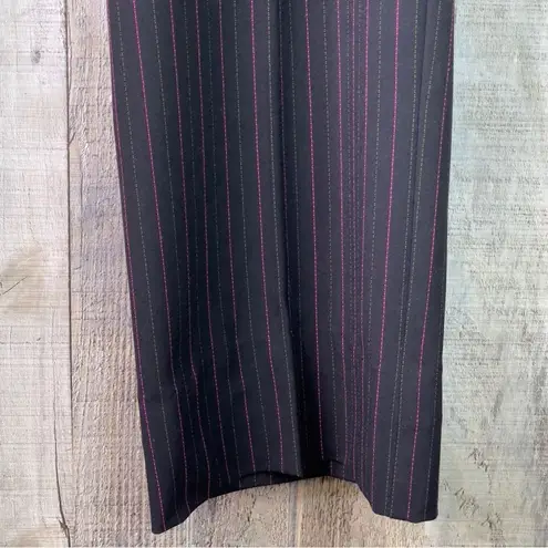 Karen Kane SZ 14 Lifestyle Floral Embroidered Pin Stripes Slacks w/Front