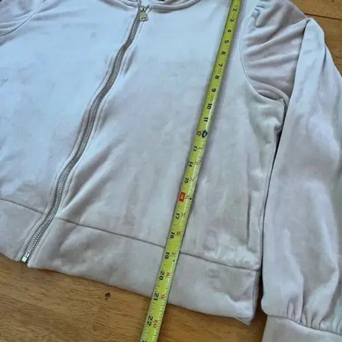 Magaschoni XL Hoodie Velvet Velour Teddy Zip Terry Jacket Taupe Beige Sweater