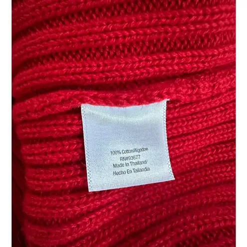 Y2K Preppy Mock Neck Sweater Red/White Black Streetwear Twee Coastal Stripe SZ L Red Size L - Image 4