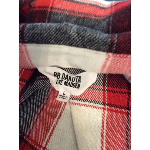 B.B. Dakota Steve Madden Plaid Boxy Shacket Jacket Red Large L