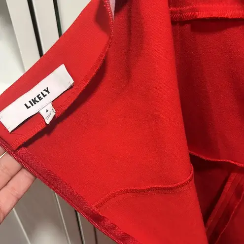 Likely Cassidy One Shoulder Sheath Cocktail Dress, Red, Size 4