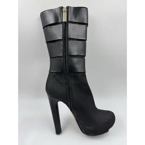Herve Leger Herver Leger Runway High Heel Boots Suede/Leather Black 35.5 EU 5 US thumbnail 8