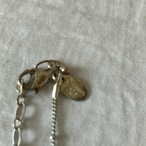 Origami Owl : Silver Tone Pendant Necklace- Green & Blue Charms