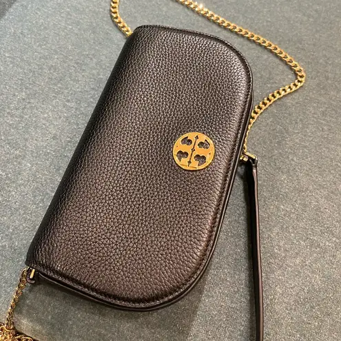 Tory Burch  CHELSEA Black Leather Convertible Crossbody Purse Shoulder Bag