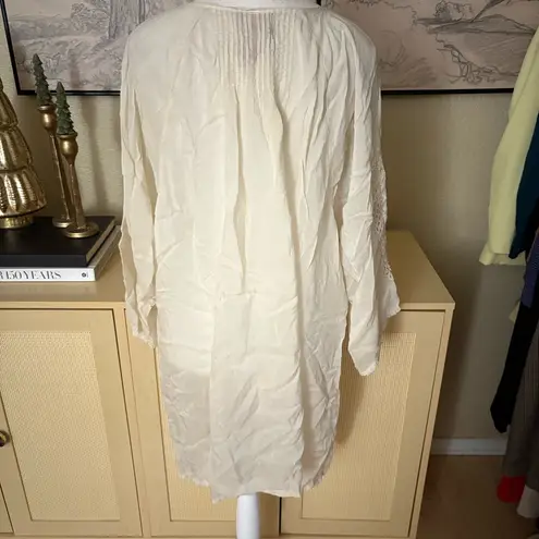 Johnny Was Collection Liya Georgette Tunic Blouse Embroidery Eyelet Size 1X