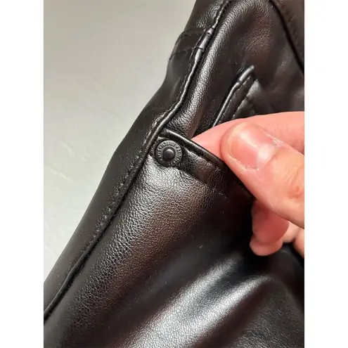 Women's Black Vegan Leather Pleather Pants Size 18 High Rise Boot Cut