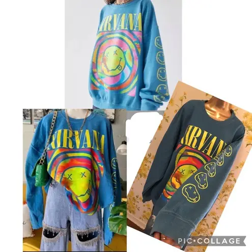 Nirvana Smile overdyed sweatshirt oversized size S|M