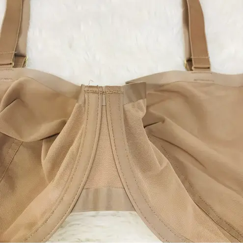 New CUUP The Balconette Mesh Bra Size 34H Taupe Nude Underwire Sheer Balconet Tan