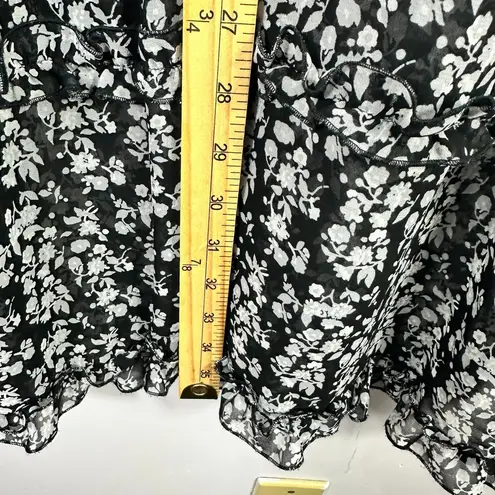 Cotton Express Express Black Floral Mini Dress Women M Cottagecore Coquette Fairy Romantic