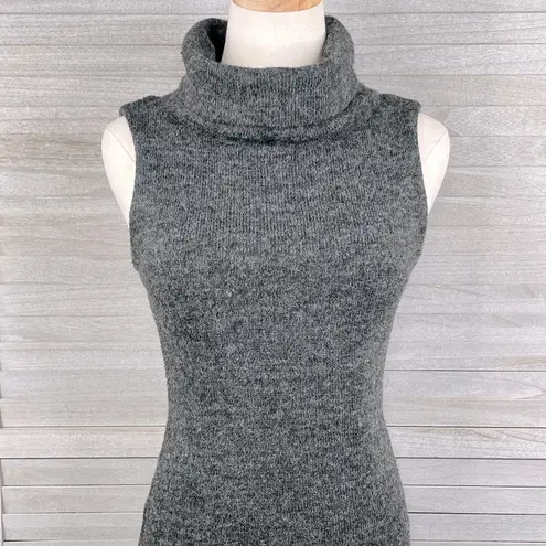 BACK TRACK CLOTHING Vintage Bodycon Sleeveless Sweater Dress Cowl Neck Gray