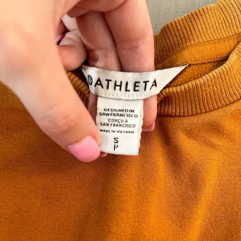 Athleta  Burnt Orange Pullover Crewneck Sweatshirt Size Small