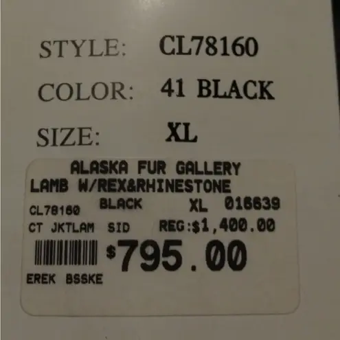 Cripple Creek Genuine Leather Rhinestone and Fur Jacket Black size Medium