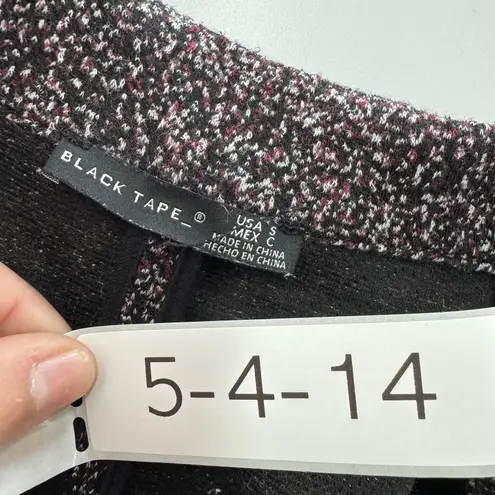 Black Tape Blazer Womens Small Black White Open Front Textured Knit Jacket Coat