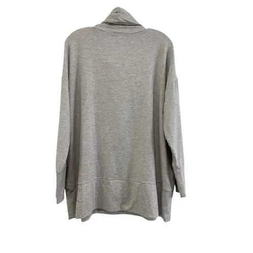 Garnet Hill Size L Gray Heathered Cowl-Neck Tencel Tunic Top Neutral Gorpcore