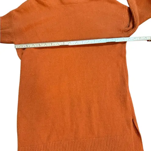 Anthropologie Colma Tunic Sweater Burnt Orange Faux Fur Sleeves Eyelash Cuffs XS