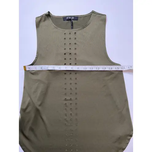 Energie Lark Olive Green Laser-cutout Tank Top Sz M
