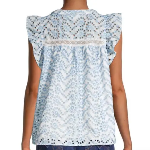 Floral Eyelet Embroidered Button