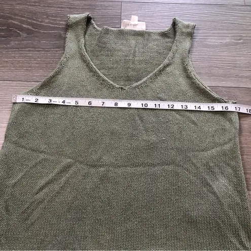 Cloud Chaser Green Lace Trim Womens Sleeveless Knit Tunic Tank Top Size Medium