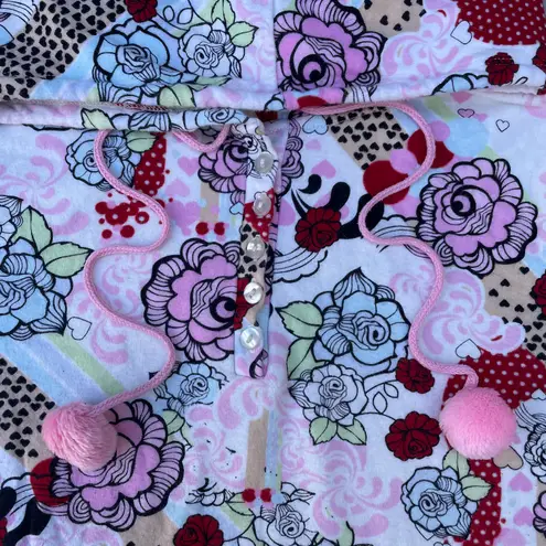 PJ Couture Floral Pink Hoodie Pullover Shirt