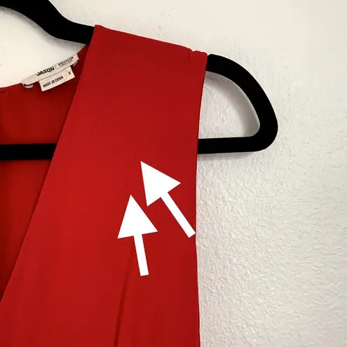 Jason Wu Sleeveless Knee Length Wrap Dress in Red MRSP $495