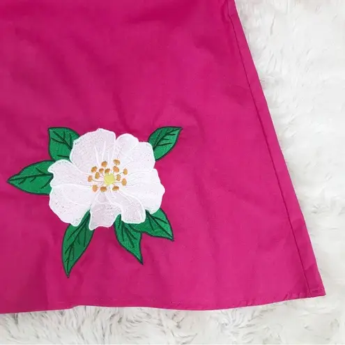 FANM MON Amarya Pink One Shoulder Dress Long Sleeve Cutout Embroidered XS New