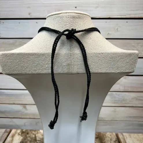 Vintage Faceted Black Bead Statement WhimsyGoth 90s Adjustable Choker Necklace