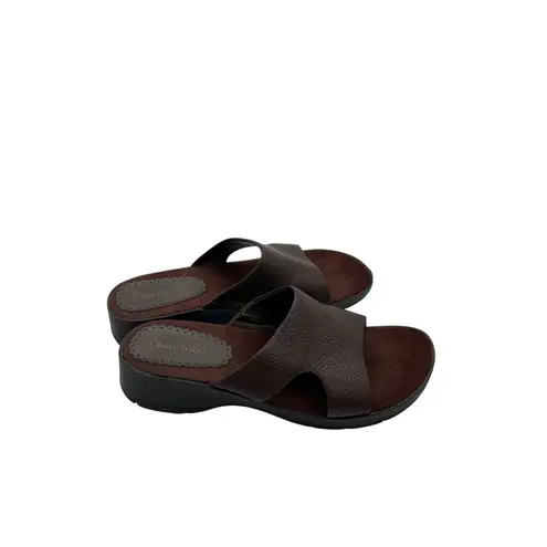 Baretraps Size 10 Relaxed Fit Stylish Brown Slip-On Sandals Womens