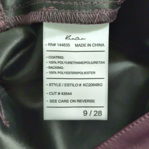 NWT KanCan Yoko Mid Rise Faux Leather Bootcut Pants Burgundy Flare Pants 9/28 Brown