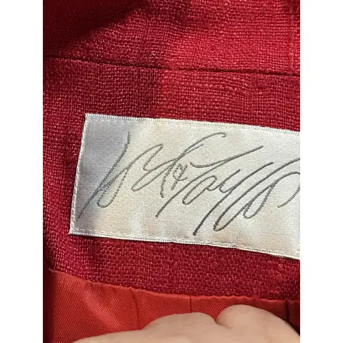 Vtg Lord & Taylor Size 12Red 100% Silk Blazer E0130 Red