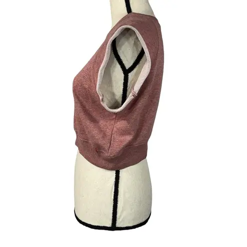 BDG  UO X-Small Crop Sweatshirt Top Sleeveless Crew Neck Stretch Pink Heathered