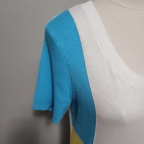 Spanner preppy colorblock scoopneck sweater size small